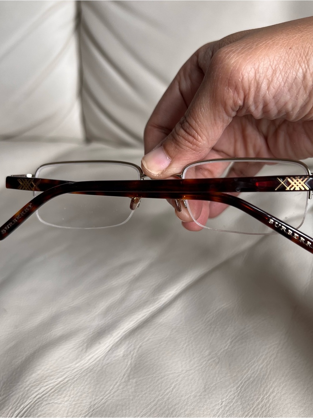 Burberry Semi-Rimless Eyeglass Frame Only Made in Italy B 1044 1002 49 19 140